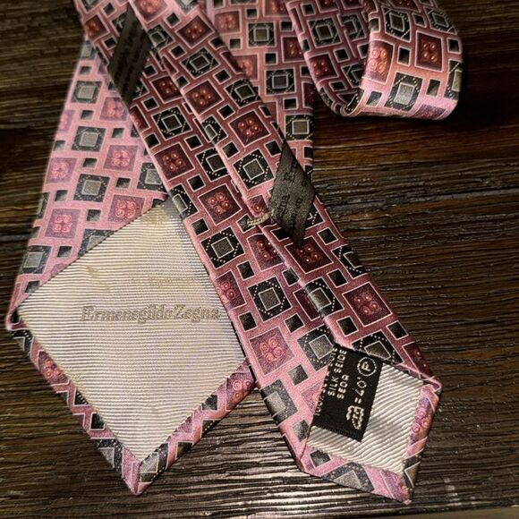 Ermenegildo Zegna Pinkish Rose Silk Tie - Picture 4 of 5